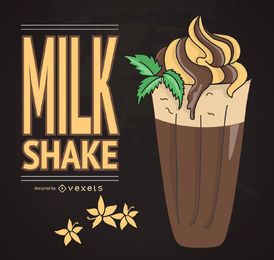 Ilustração retrô de milkshake