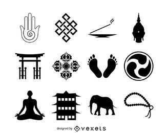 Coleção de ícones do budismo