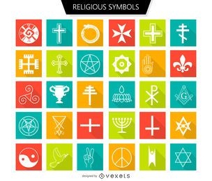 Conjunto de símbolos religiosos