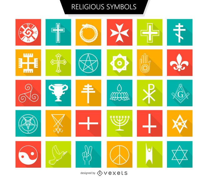 Religious symbols set Religious symbols set