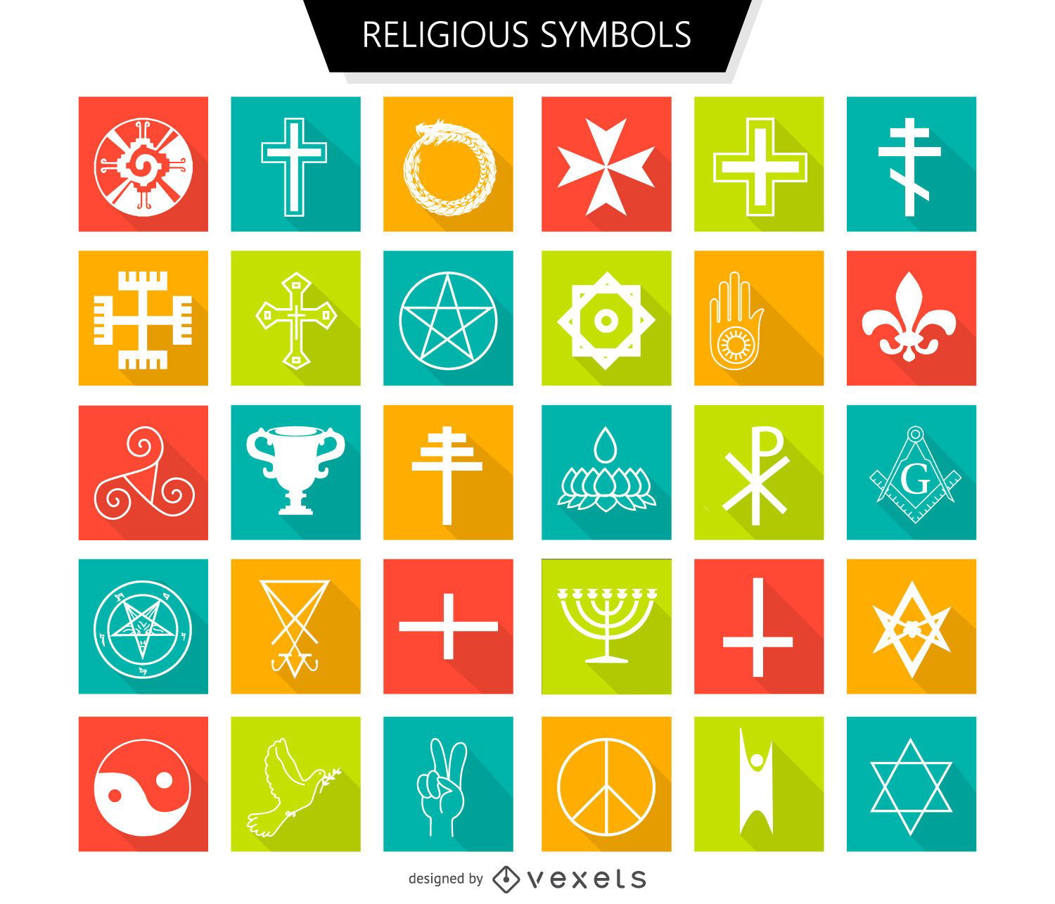 Religiöse Symbole gesetzt