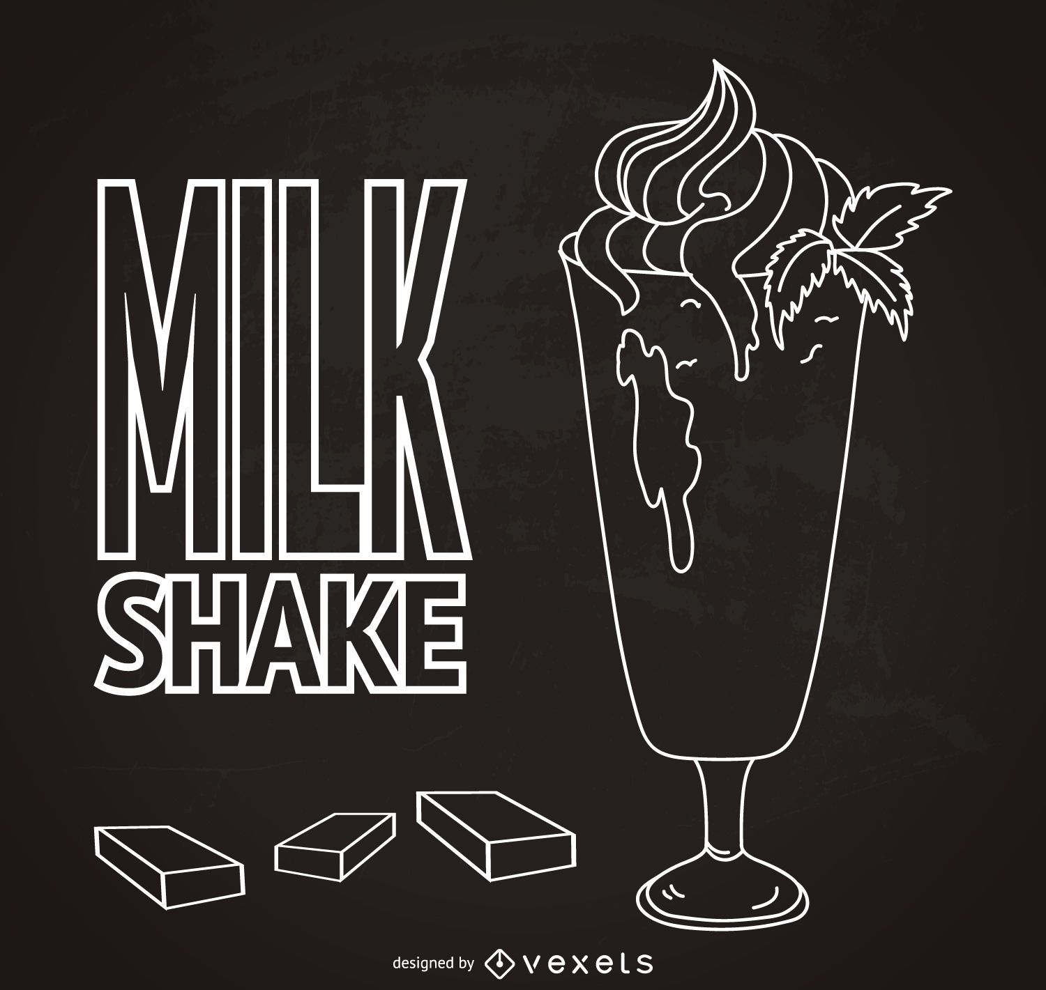 Design de ilustração de lousa de milk-shake desenhado à mão