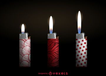 Hyper realistic lighter set