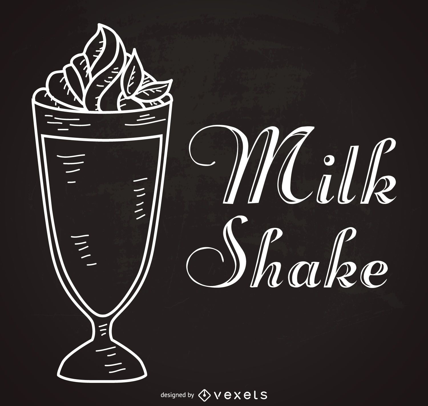 Ilustração e citação de milkshake vintage