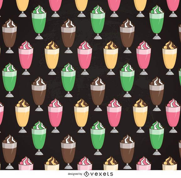Illustrated milkshake pattern Illustrated milkshake pattern
