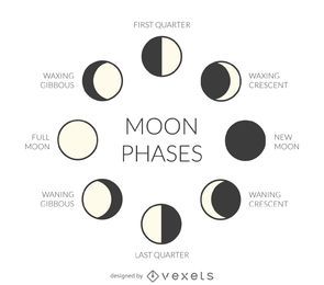Fases da lua ilustradas