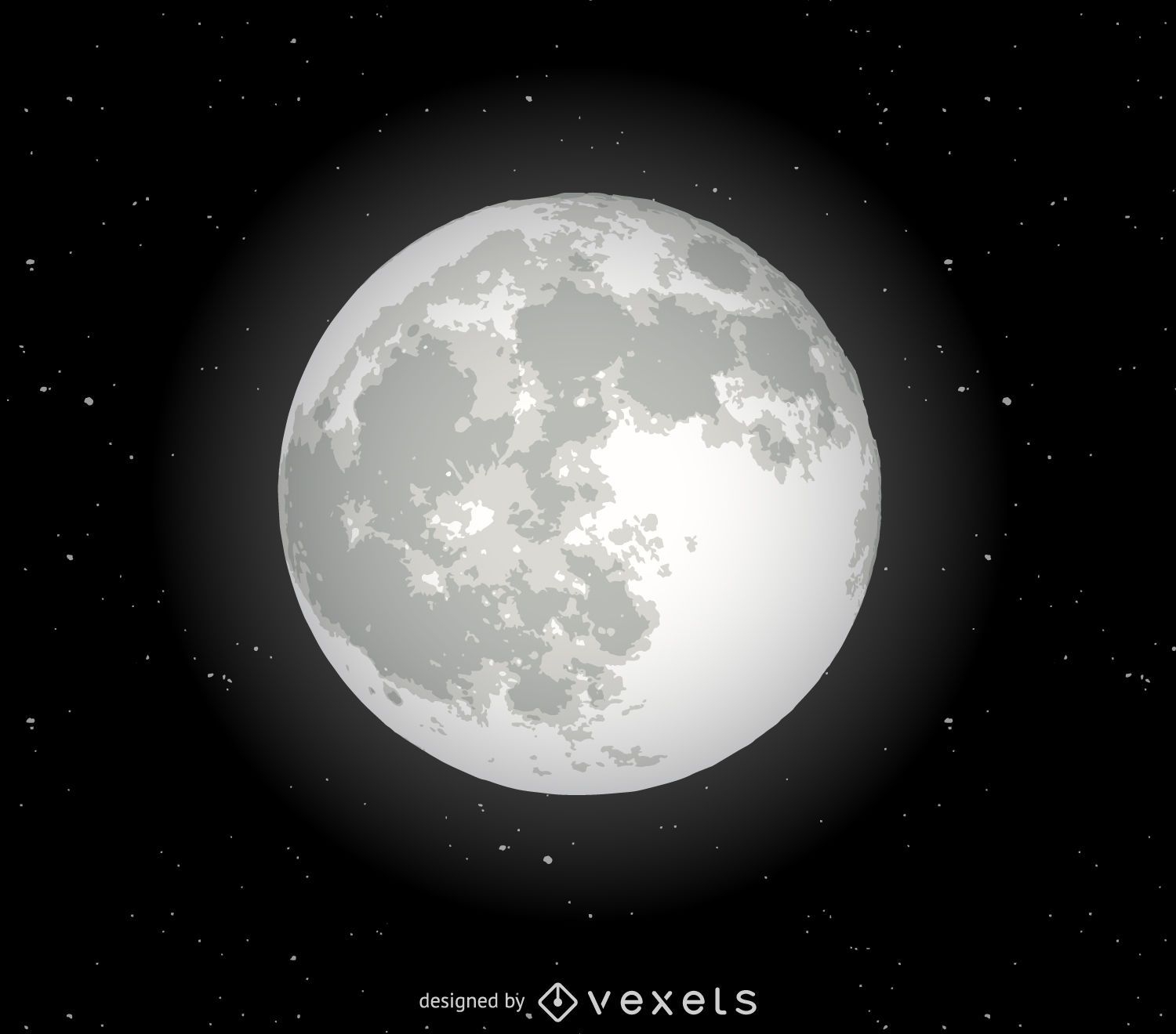 Ilustração realista da lua
