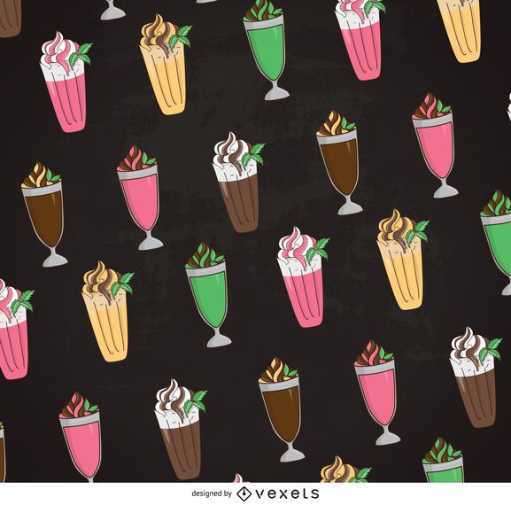 Milkshake illustration pattern Milkshake illustration pattern