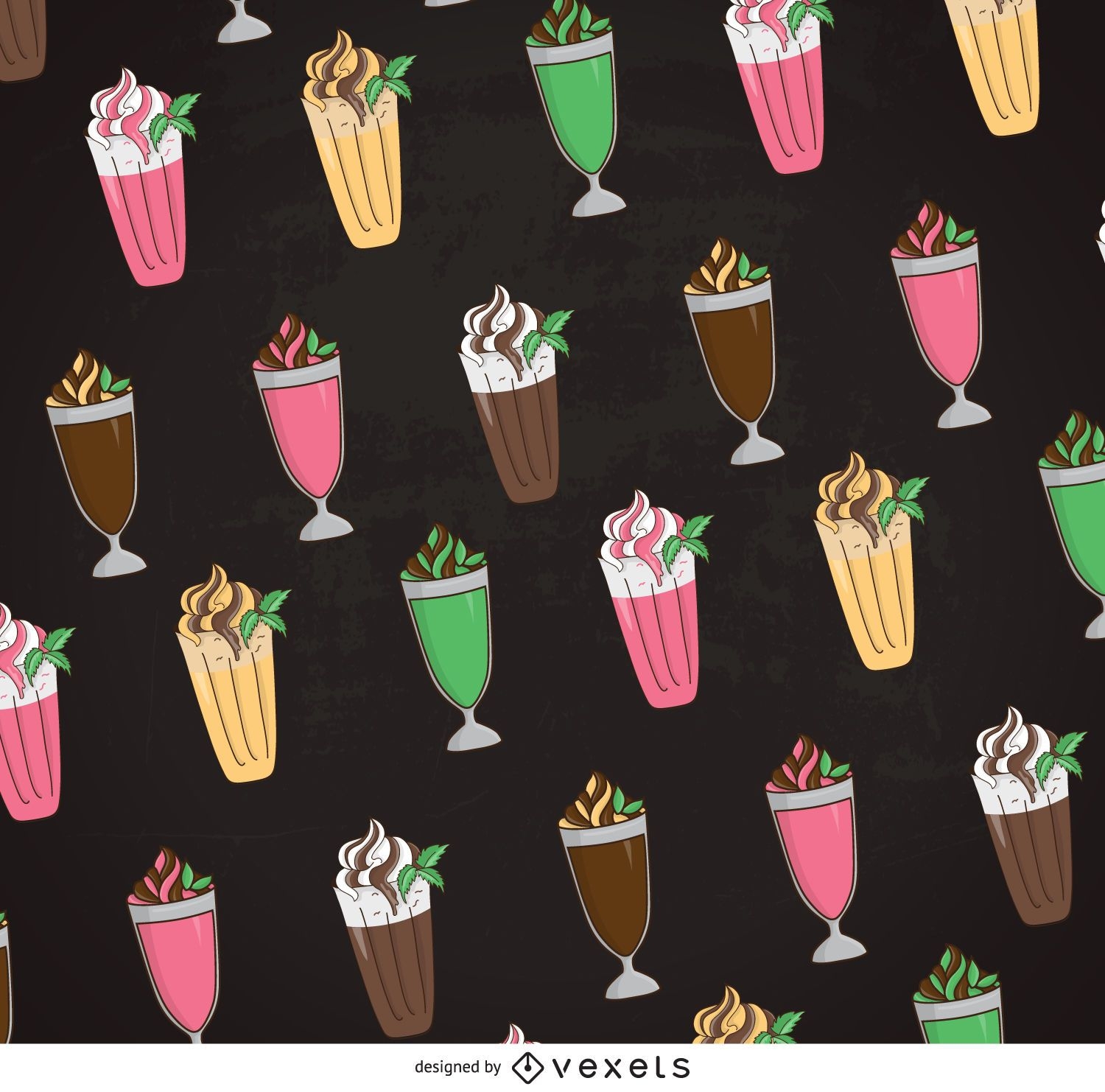 Milkshake illustration pattern