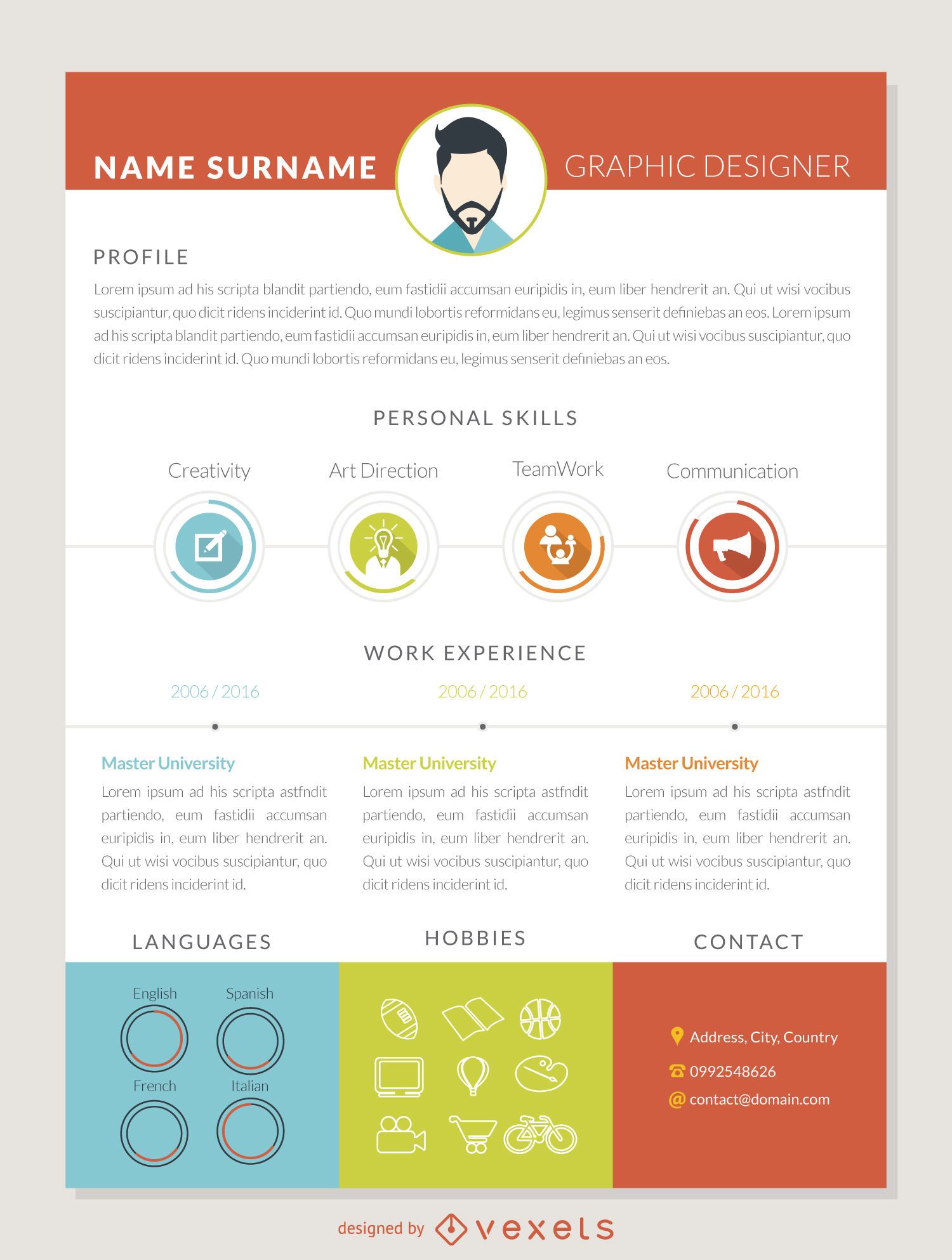 designer curriculum template vitae graphic template curriculum Graphic Vector   mockup download designer