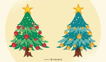 Christmas trees simple set