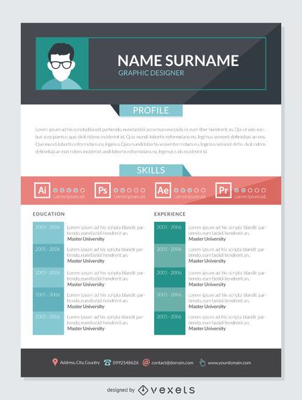 Plantilla de CV de diseñador gráfico Plantilla de CV de diseñador gráfico