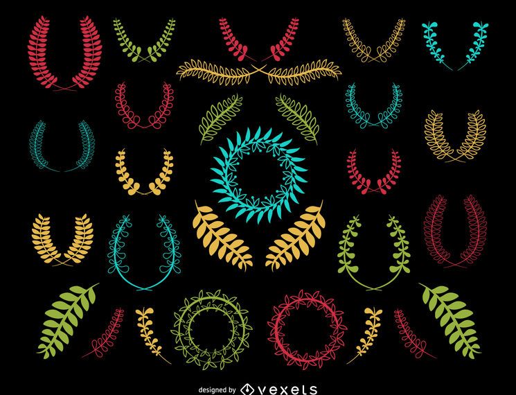Guirnalda decorativa colorida conjunto Guirnalda decorativa colorida conjunto
