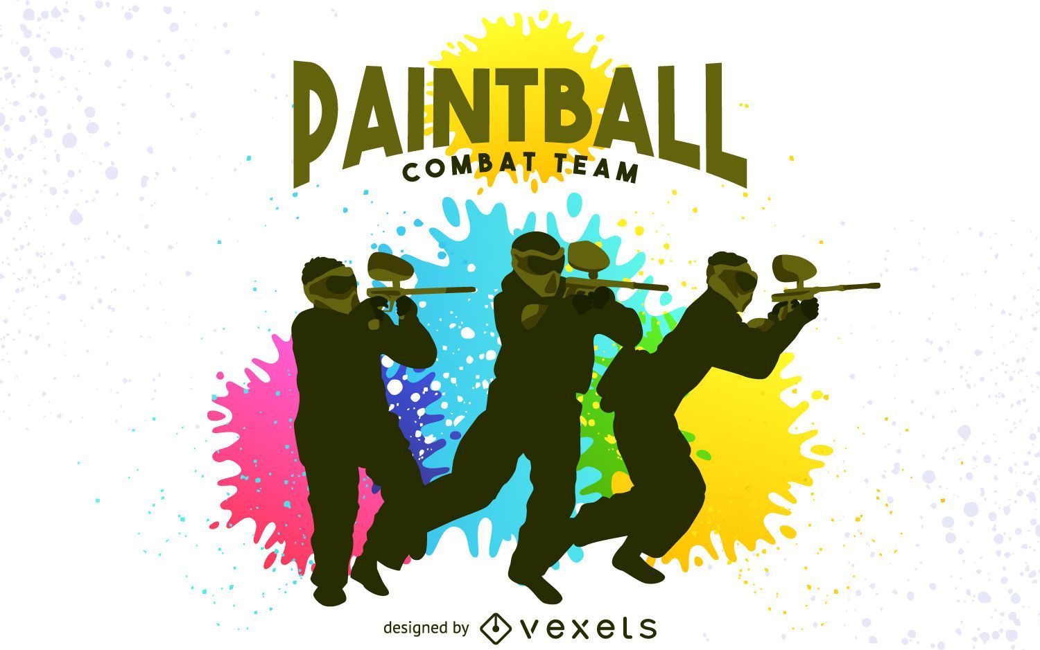 Silhuetas do Paintball poster Baixar Vector