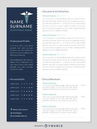 Plantilla de curriculum vitae de enfermera