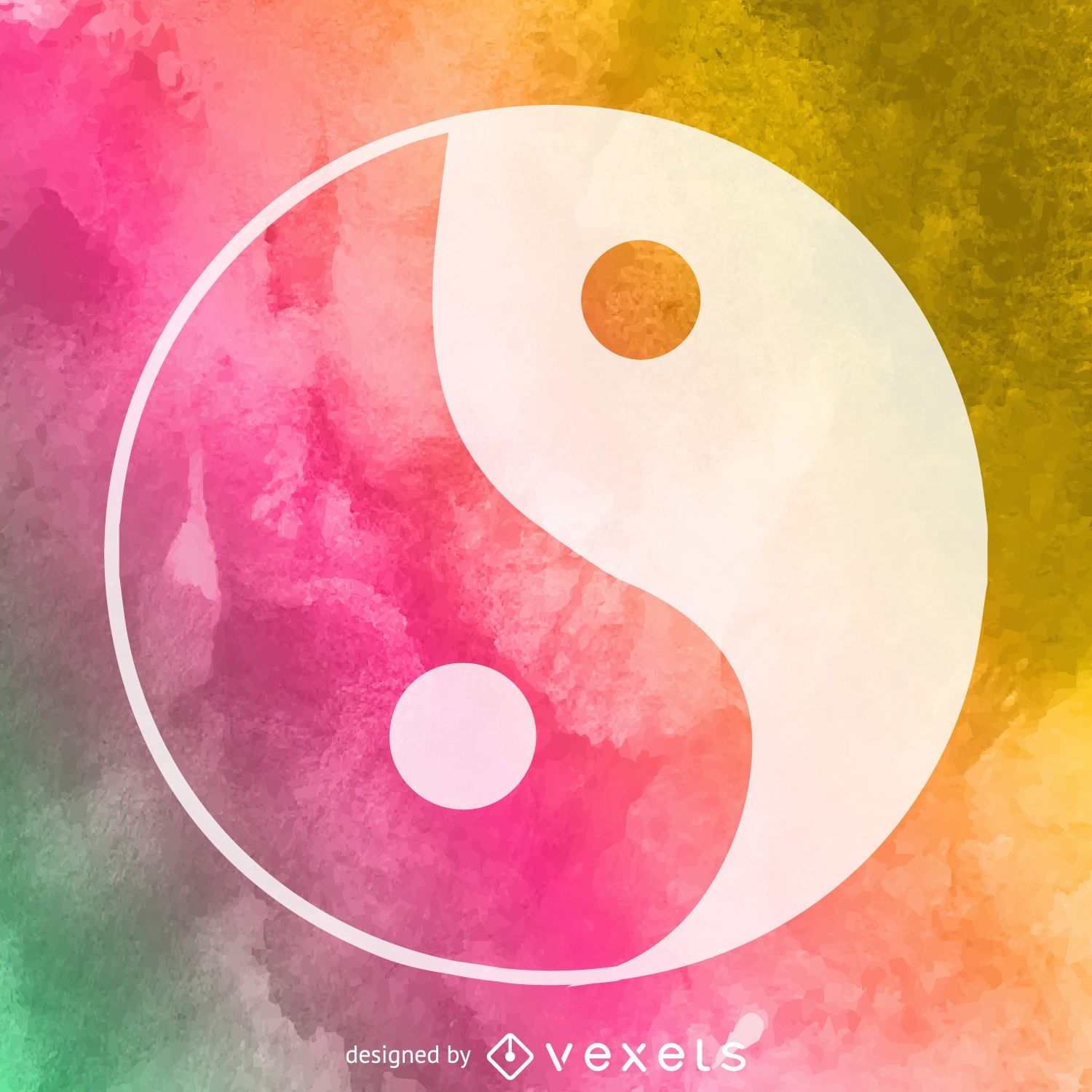 S?mbolo de aquarela yin yang