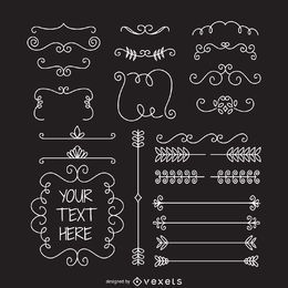Marcos de divisores de adorno de Doodle