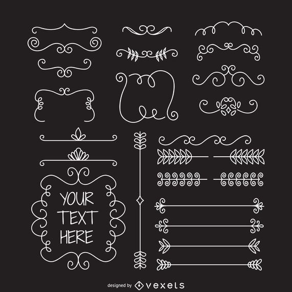 Doodle ornament dividers frames Doodle ornament dividers frames