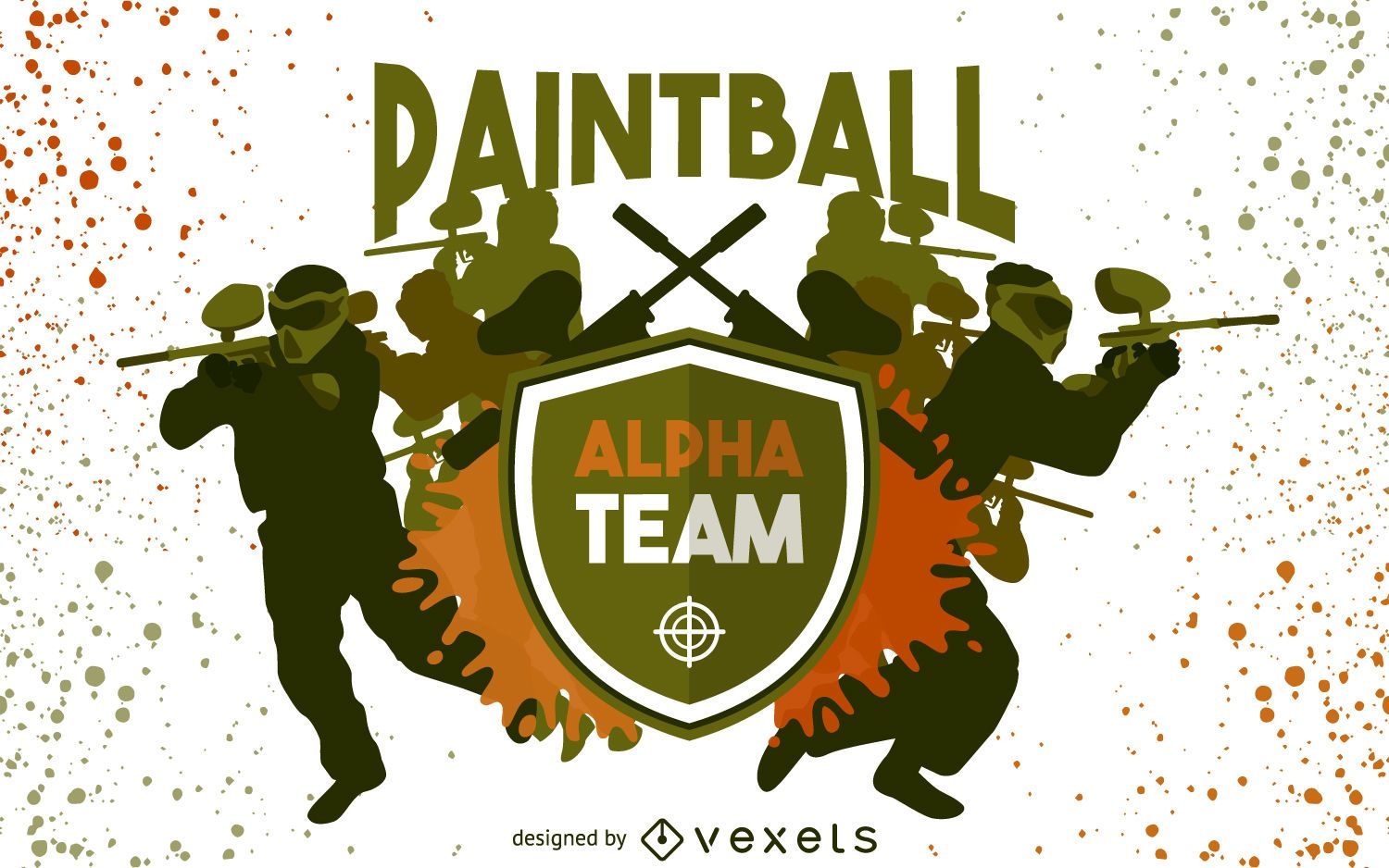 Paintball team silhouettes