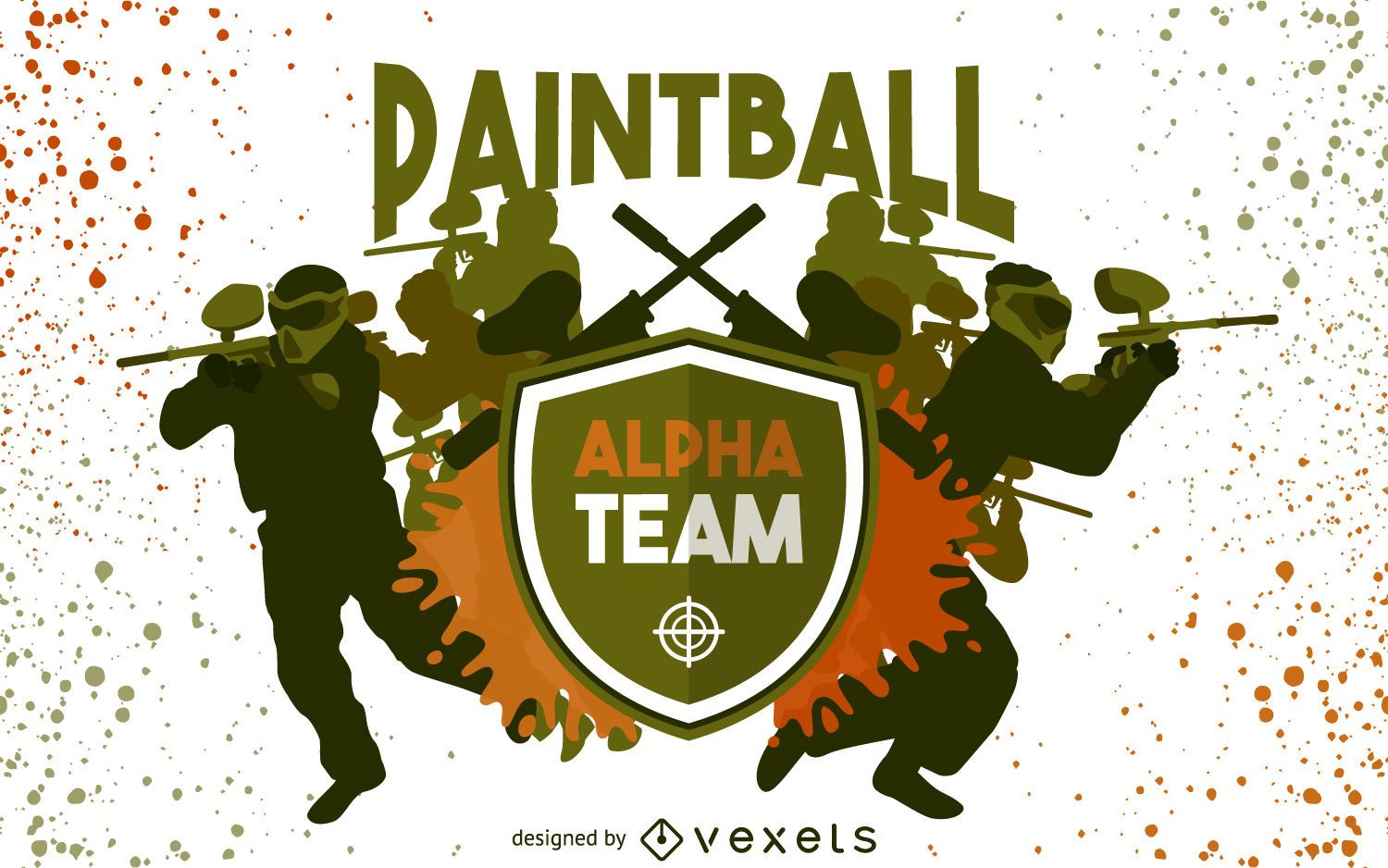 Paintball team silhouettes