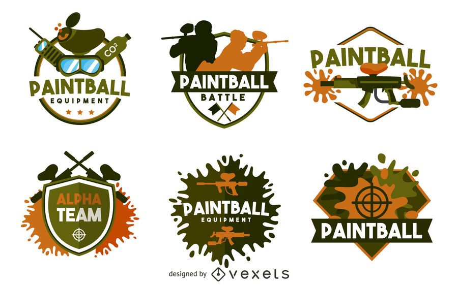 Paintball label badge set Paintball label badge set