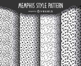 Geometric memphis style pattern set Geometric memphis style pattern set