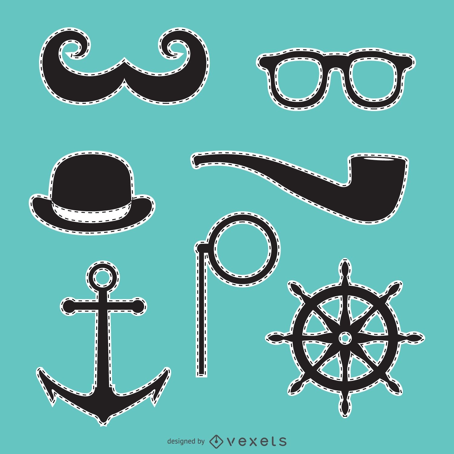Hipster patch set