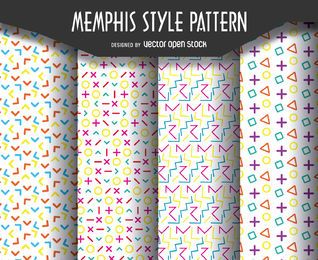 Retro memphis pattern set