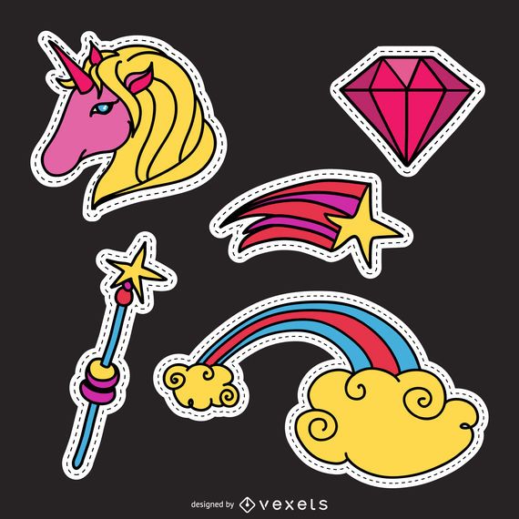 Unicorn conjunto de patches mágica Unicorn conjunto de patches mágica