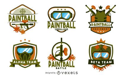 Modelo de logotipo de emblema de paintball
