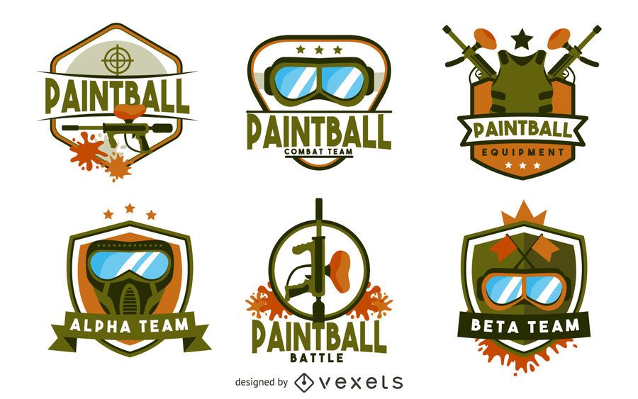 Plantilla de logo de la insignia de paintball Plantilla de logo de la insignia de paintball