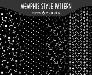Conjunto de patrones monocromáticos de memphis
