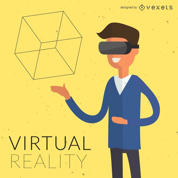 Flat virtual reality illustration Flat virtual reality illustration