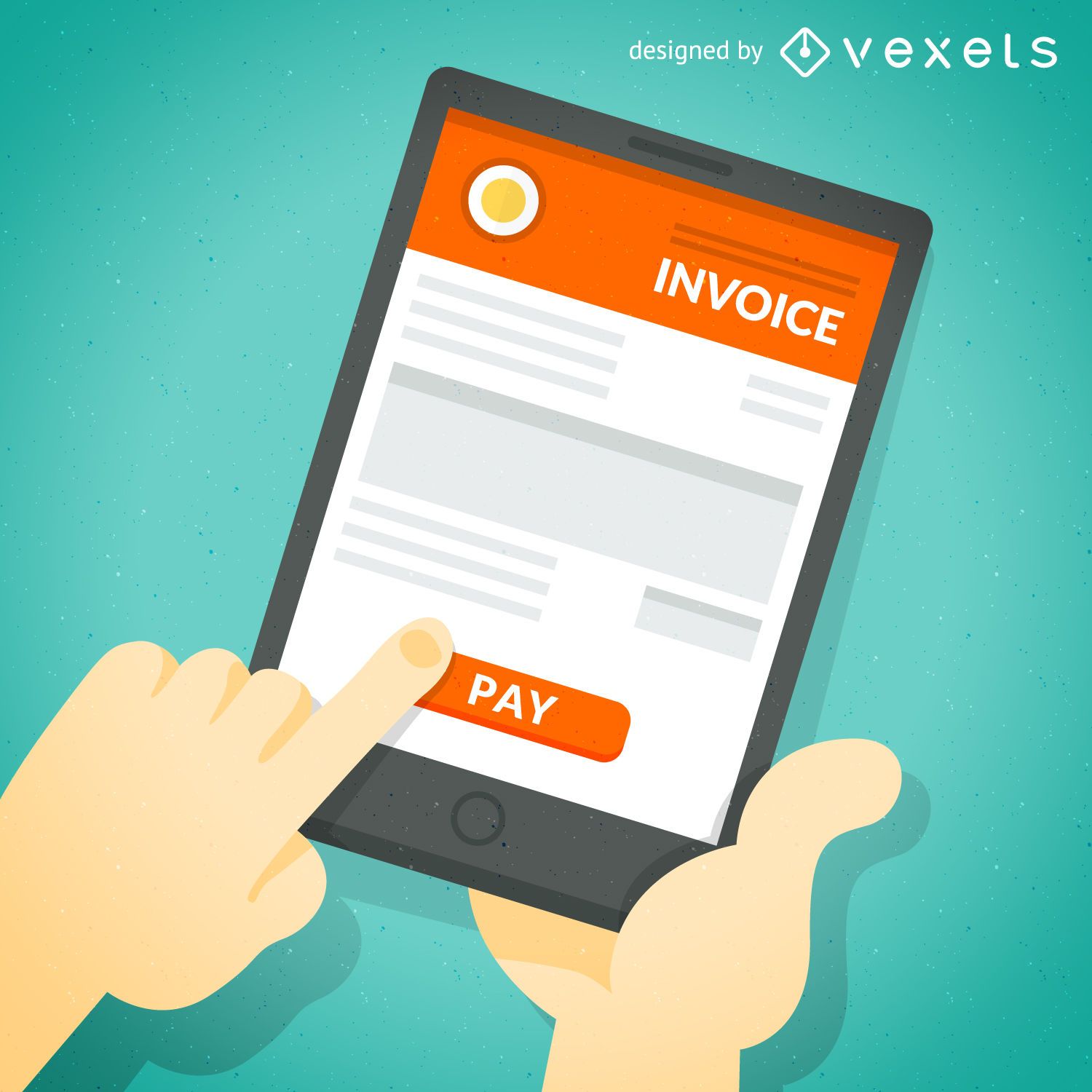 Online invoice payment on tablet screen