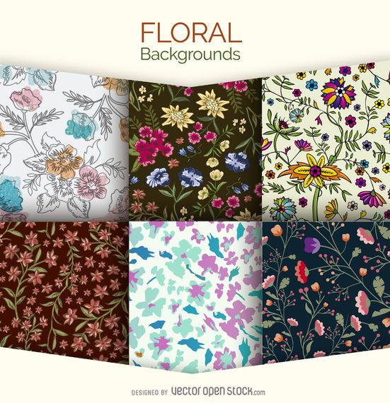6 floral backgrounds set 6 floral backgrounds set