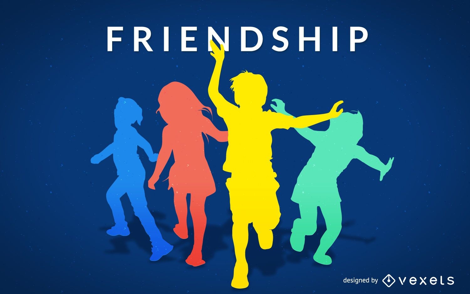 Freundschaft Silhouetten Illustration