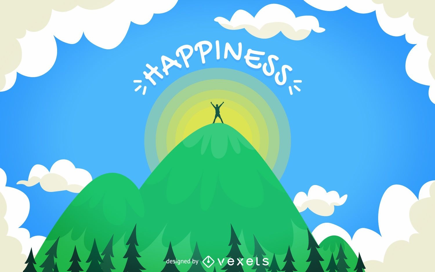 Ilustração do conceito de felicidade