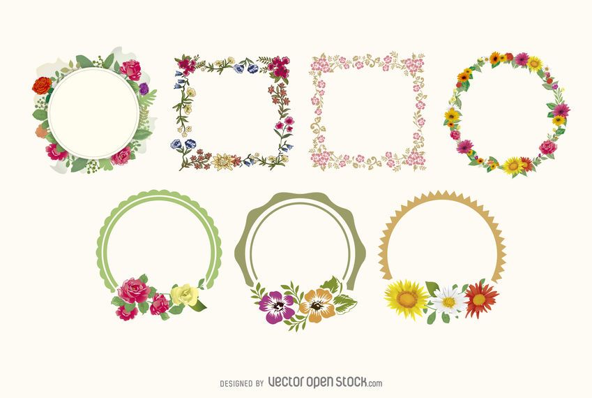 Floral frame collection Floral frame collection