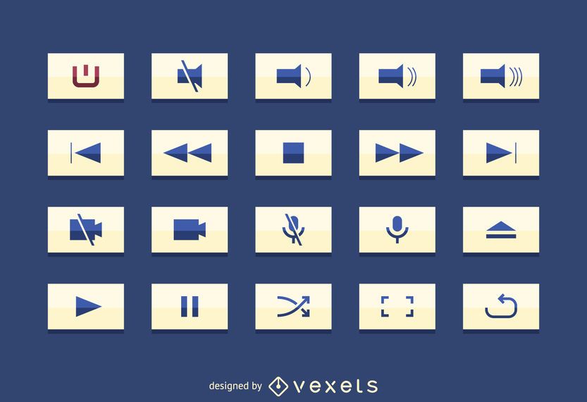 Multimedia user interface button set Multimedia user interface button set