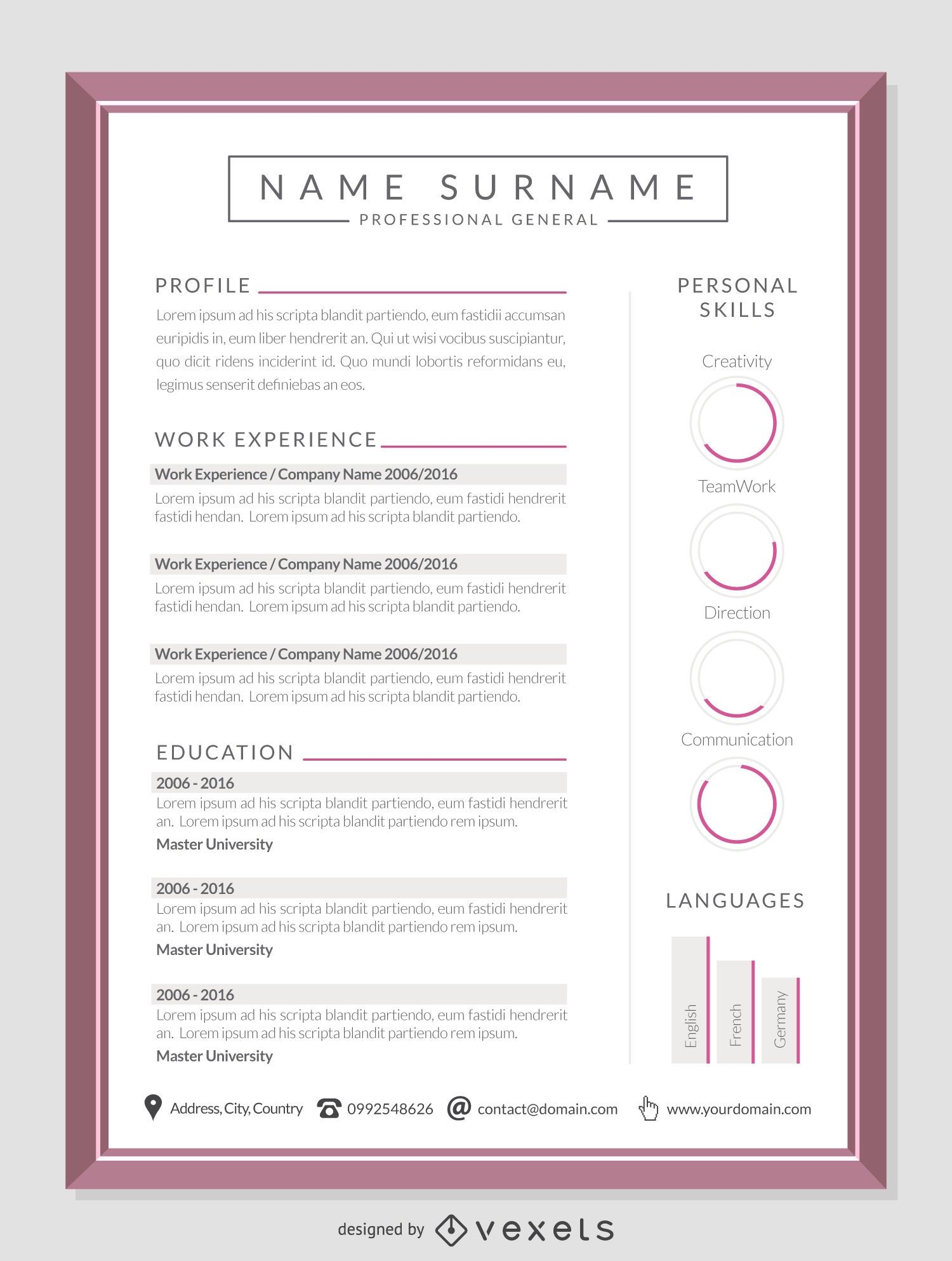 Elegant CV template