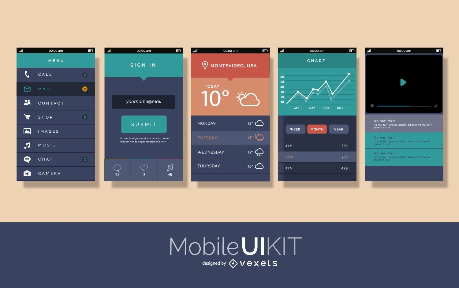 Material design mobile user interface