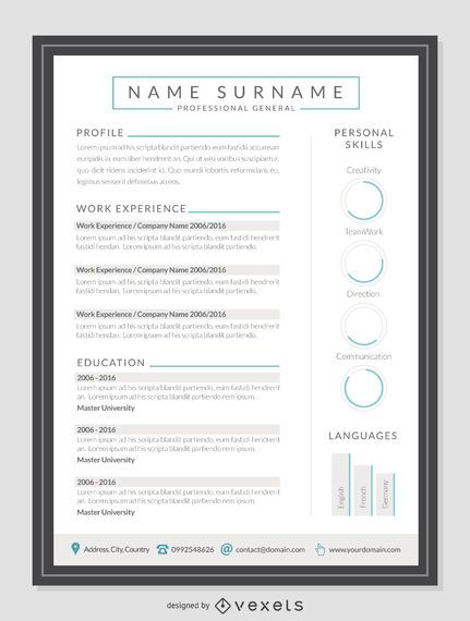 Plantilla de curriculum vitae limpio Plantilla de curriculum vitae limpio