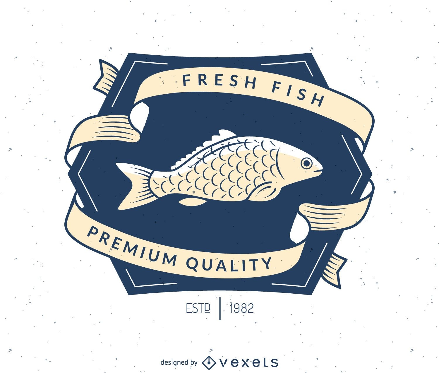 Plantilla de logotipo de etiqueta de pesca vintage