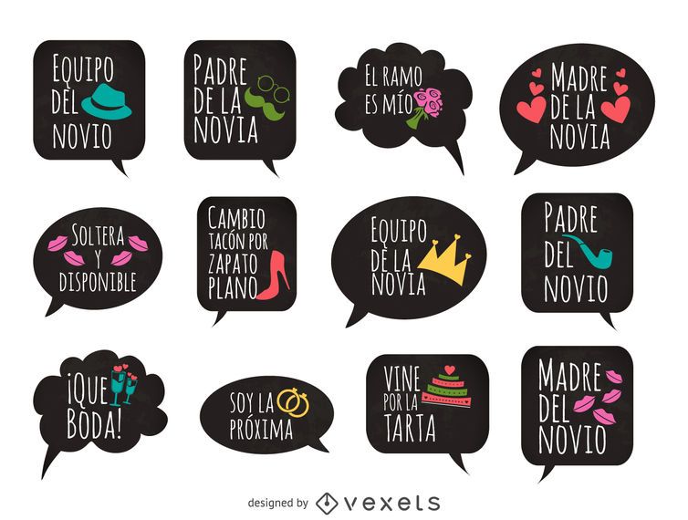 Coleção de adesivo de casamento espanhol prop Coleção de adesivo de casamento espanhol prop