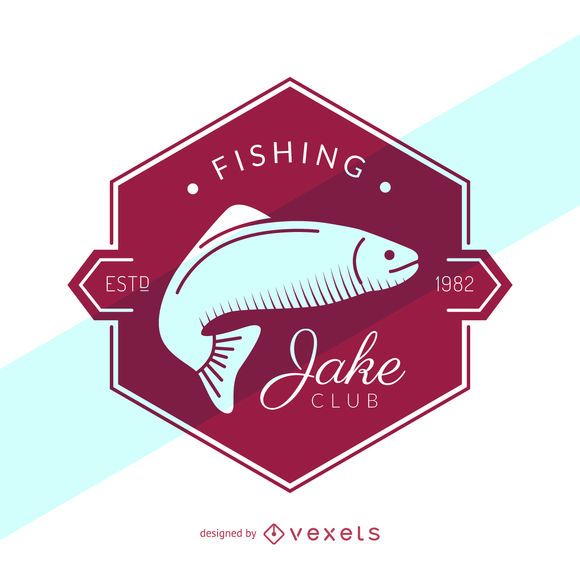 Retro fishing label logo template Retro fishing label logo template