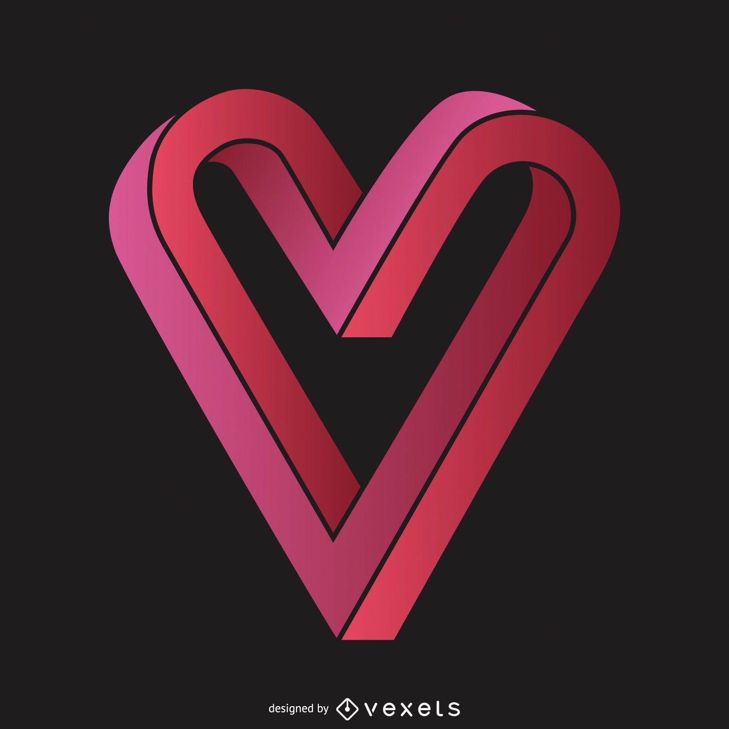 3D unendliche Herz Logo Vorlage