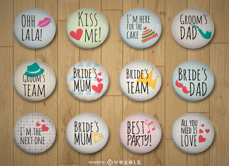 Colorful wedding pins collection Colorful wedding pins collection