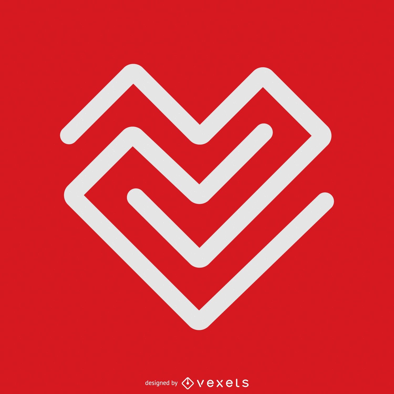 Plantilla de logotipo de corazón lineal