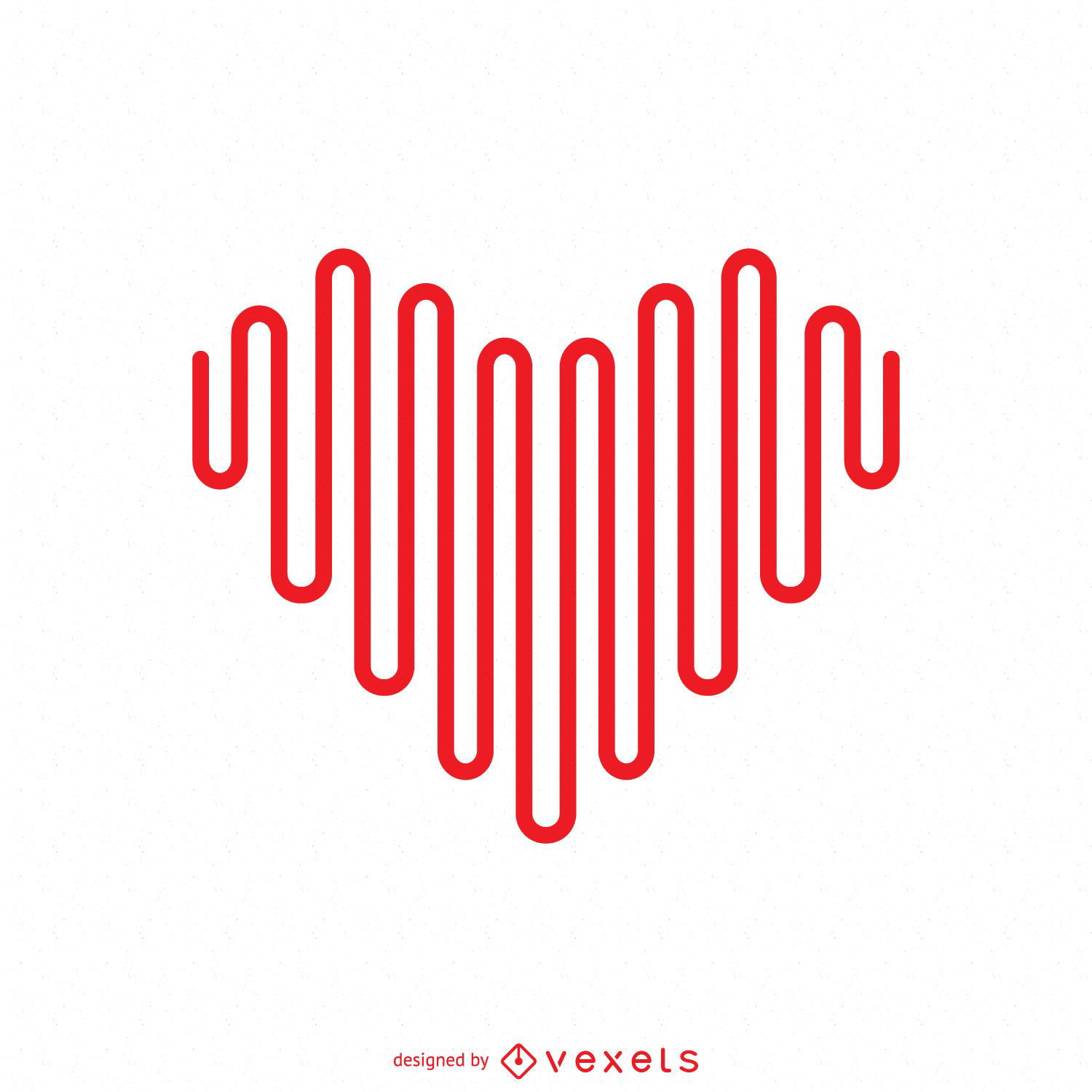 Minimalist line heart logo template