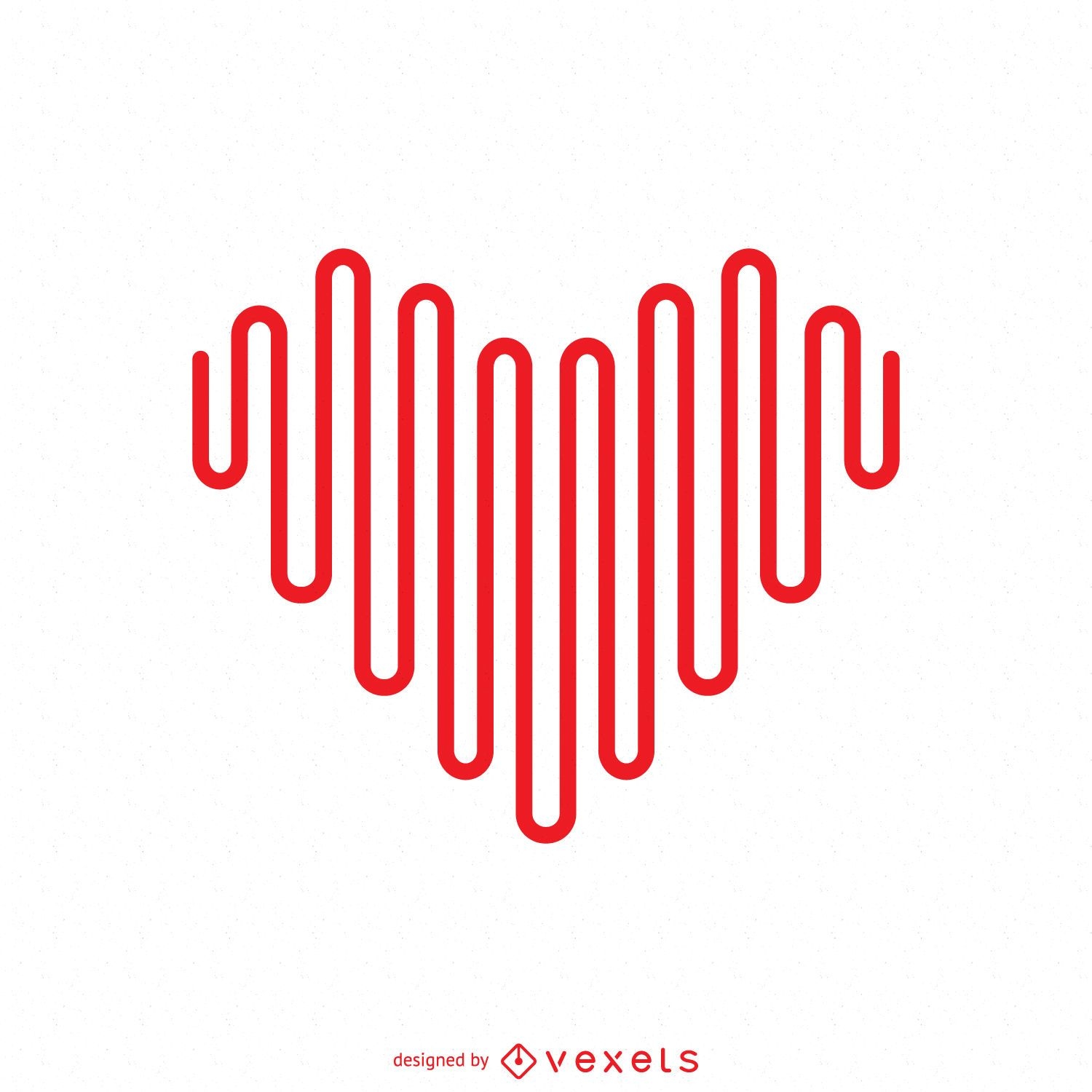Minimalistische Linie Herz Logo Vorlage